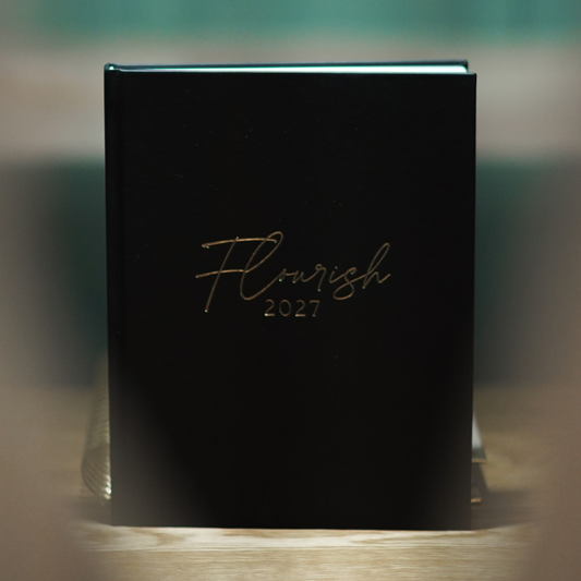 2027 Flourish Planner | Black Leather Book